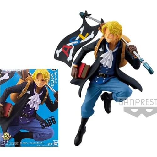 Bandai One Piece Anime Figure Factory Run Sabo One Piece Flag Genuine Model Collection Decoration Children Toys