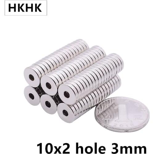 Lot Ring magnet 10x2 Hole 3 mm N35 magnet 10*2 magnet 10x2 magnetic 10x2-3 for speaker 10mm x 2mm 10x2mm