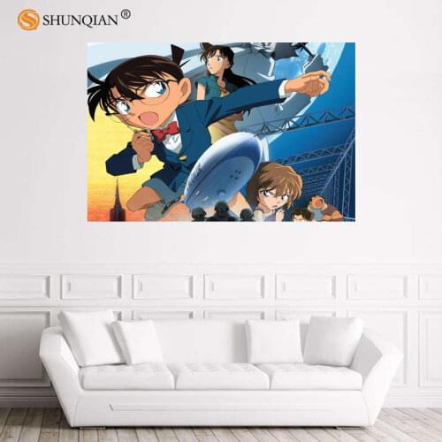 Nice Detective Conan Poster Custom Satin Poster Print Cloth Fabric Wall Poster Print Silk Fabric Print Poster 12-25