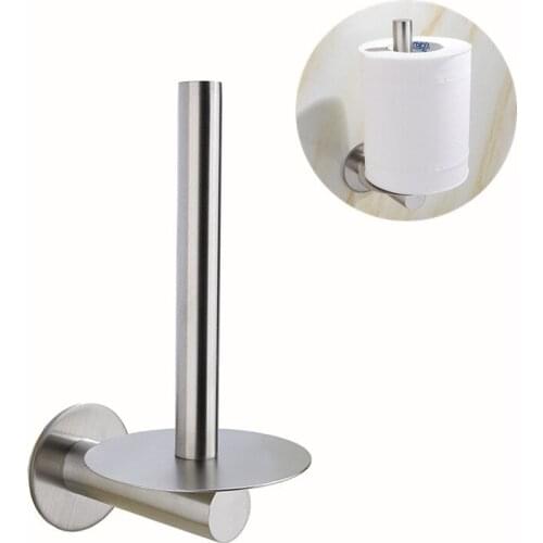 Punch-free/Punch Kitchen Roll Paper Accessory Wall Mount Toilet Paper Holder Stainless Steel Bathroom Tissue Towel Accessories