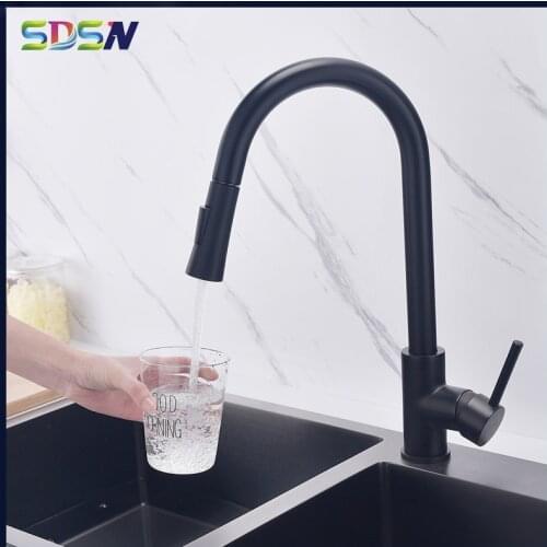 Kitchen Faucet SDSN Pull Out Kitchen Sink Faucet Stainless Steel Black Bronze Kitchen Mixer Tap Pull Down Kitchen Sink Faucets