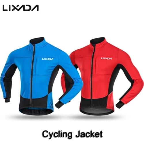 Lixada Mens Windproof Cycling Jacket Winter Thermal Polar Fleece MTB Bike Bicycle Riding Clothing Sportswear Jackets Coat