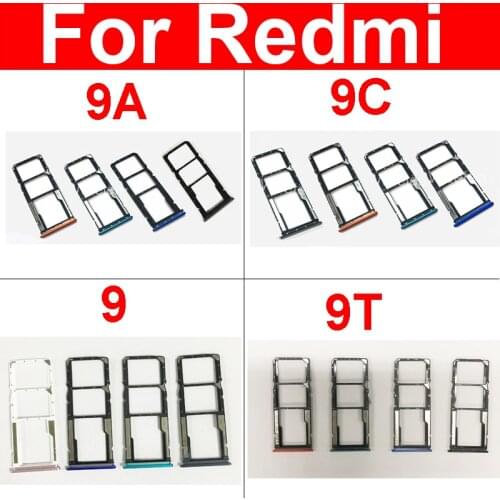 Sim Card Tray For Xiaomi Redmi 9 9A 9C SIM Card Slot Sim Card Reader Holder For Redmi RedRice Hongmi 9 9a 9c Replacement Parts