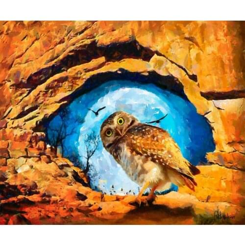 Handmade Oil Canvas Paintings Wisdom by Celito Medeiros Animal Painting Handmade Decorative Art Picture Frameless Art