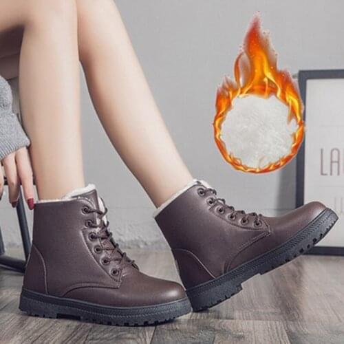 2020 Plus Size Womens Snow Boots Plus Fleece Short To Keep Warm Winter Cotton Shoes Boots Womens Leather Boots platform shoes