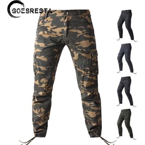 Camouflage Pants Men 2021 Solid Color Cotton Military Tactics Trousers Brand High Quality Comfortable Cotton Cargo Men Pants