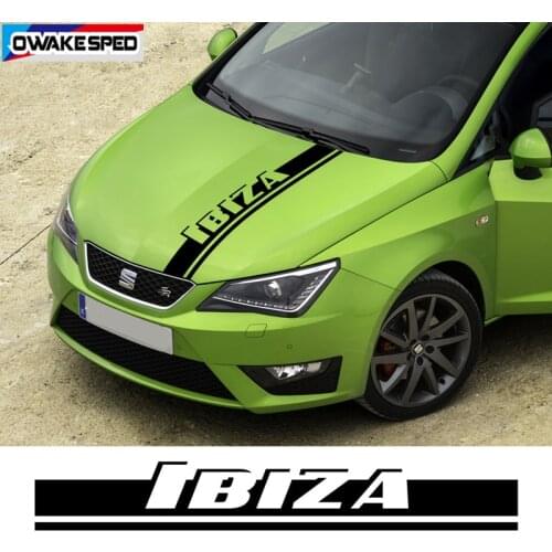Car Hood Bonnet Sticker For-Seat Ibiza FR TGI ST Cupra Sport Stripes Auto Engine Cover Decor Vinyl Decals Exterior Accessories