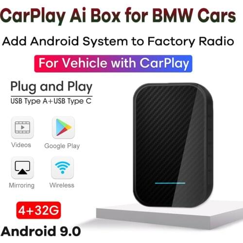 New Wireless CarPlay Ai Box, Android 9.0 Car Multimedia System for BMW F20 F30 I3 I8 G20 G30 X1 X3 X5 X6 Z4 Mini, Plug and Play