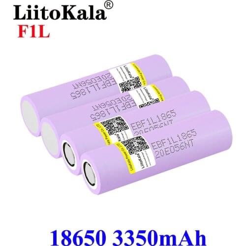 Liitokala Original 3.6V 18650 INR18650 F1L 3000mah 3350mAh 3400mah 4.2V Cut Off Rechargeable Battery