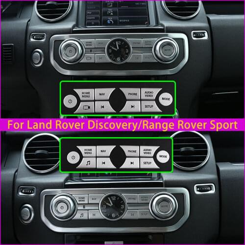 Multimedia Button Patch For Land Rover Discovery 4/Range Rover Sport Silver Abs Material Car Accessories 10-Piece Set