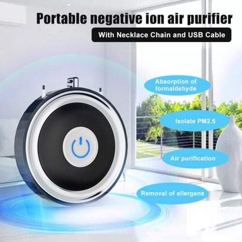 Portable Air Purifier Household Purifier Eliminates Smoke Dust Pollen with Necklace Chain and USB Cable ALI88