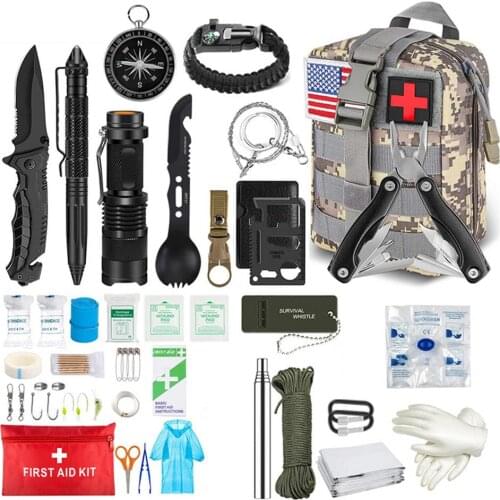 Portable Emergency First Aid Survival Kit Field Survival Equipment Waterproof Family Outdoor Camping Military-grade Backpacks