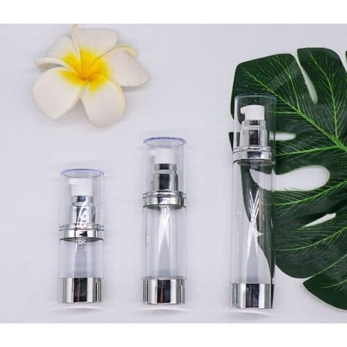 10pcs 15/30/50ml Empty Travel Portable Plastic Airless Vacuum Pump Bottle Vial Press Container for Essence Cleanser Emulsion