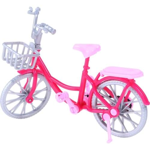Mixed Style Doll Accessories Pink Plastic Bicycle Bike Outdoor Sports Toy for Doll Dollhouse Ken Kids Toys Set