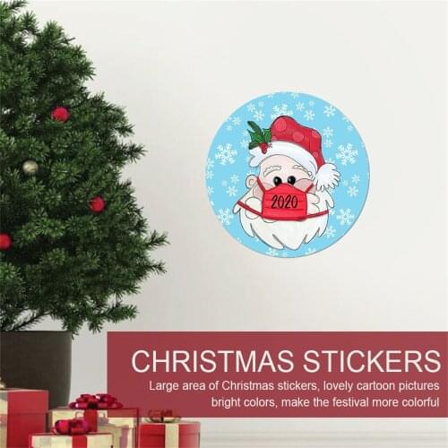 Christmas Window Clings Colorful 2020 New Year Window Decals Stickers for Home Holiday Decoration