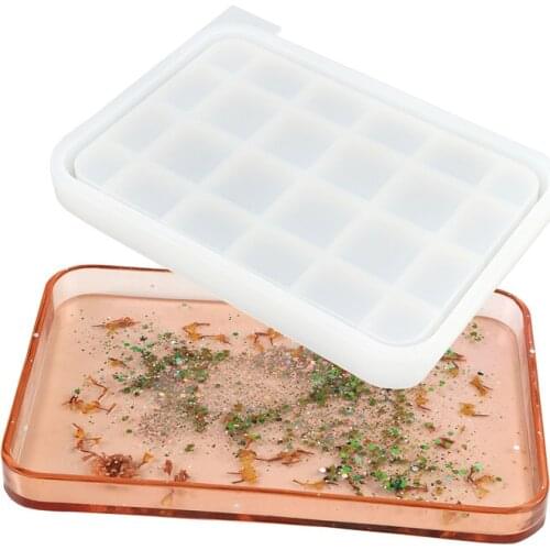 DIY Silicone Crystal Epoxy Molds Mirror Jewelry Storage Box Mould Rectangular Resin Fruit Tray Mold Wholesale Drop Shipping