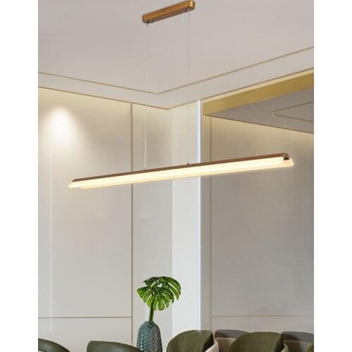 Modern Simple LED Chandelier Dining Study Bar Acrylic Long Hanging Light Office Restaurant Pendant Lamp Black / Coffee / Gold