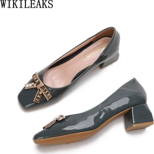 Office 2021 Shoes for Women 2021 High Heels Patent Leather Square Toe Heels Pumps Women Shoes Party Shoes for Women Thick Heel