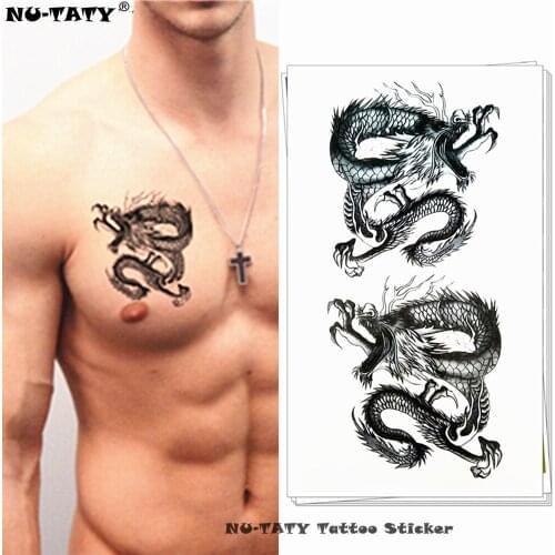 Nu-TATY Eastern Black Dagon Temporary Tattoo Body Art Flash Tattoo Stickers 17*10cm Waterproof Fake Tatoo Car Styling Sticker