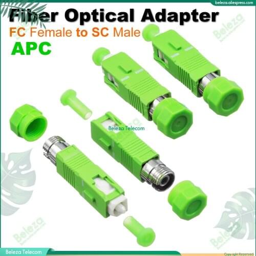 High quality OEM 5pcs/lot FC Female to SC APC Male Fiber Optic Adapter Singlemode FC-SC Fiber Optical Adapter Hybird