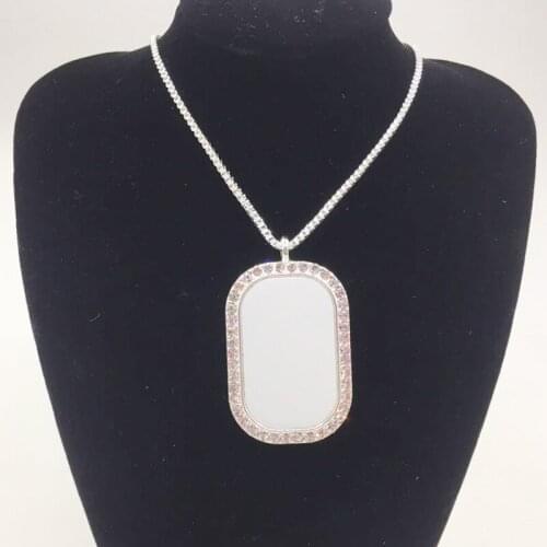 Blank Necklace Sublimation Print Photo Logo Rectangular Necklace Pendant 20pcs/Lot