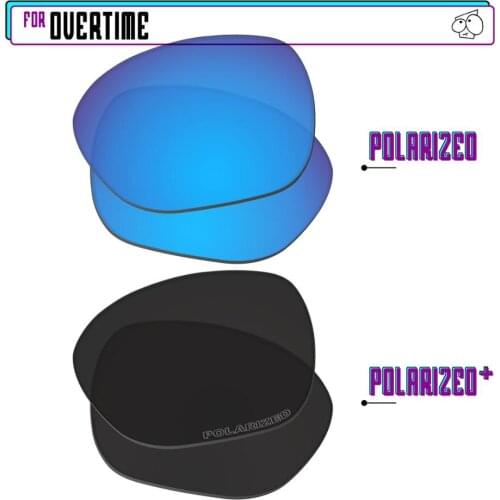 EZReplace Polarized Replacement Lenses for - Oakley Overtime Sunglasses - BlackPPlus-BluePPlus