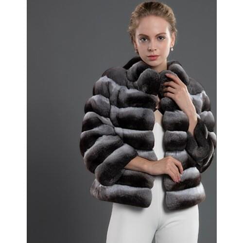 Women Coat Jacket Real Rex Rabbit Fur Outwear Winter Fashion Overcoat Customize Style Hot Sale