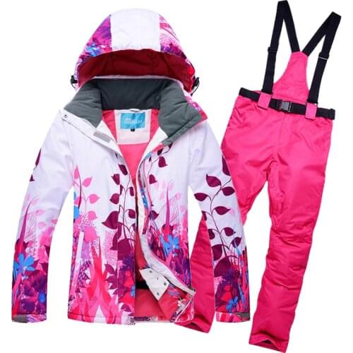 Winter Jackets Women Ski Suit Set Jackets And Pants Outdoor Single Ski Set Windproof Therma Ski Snowboard Printed Sportswear