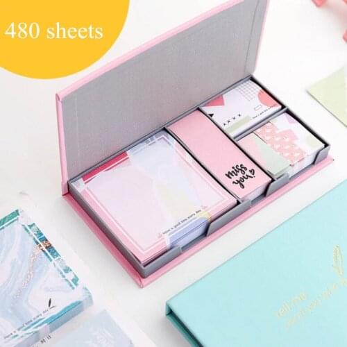 1 Set 480 Sheets Cartoon N Times Sticky Memo Notes Diary To Do It Planner Notepad Tab Paper Bookmark School Office Stationery