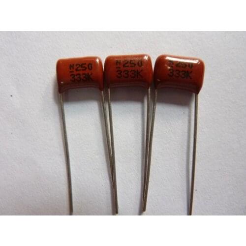 100pcs CBB capacitor 333 250V 333K 0.033uF 33nF P8 CL21 Metallized Polypropylene Film Capacitor
