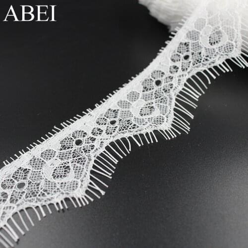 3.5cm 3Meters White Eyelash Lace Trims Wedding Party Dress DIY Embroidery Sew Lace Ribbon Handmade Garments Appparel Accessories