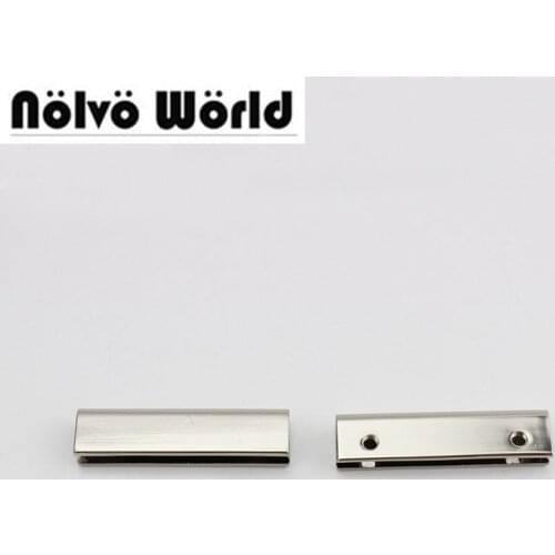 50pcs 7 colors 38X10mm 1.5 inch handbag decoration end clips in screws,high quality square strap cover clasp