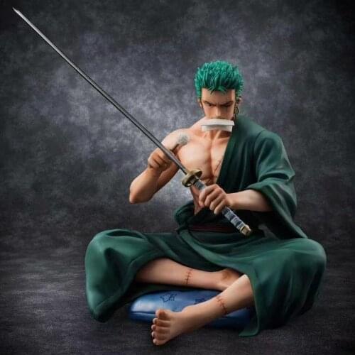 Anime One Piece Doll Premium Limited Edition Roronoa Sorron Wiping Knife Action Figure Sitting Position 1/8 Boxed Model Toy Gift
