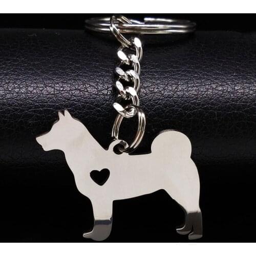Pets Dog Keychain Pokemon Jewelry Fashion Silver Color Stainless Steel Keychain for Women Dog Jewelry porte clef K72239S01