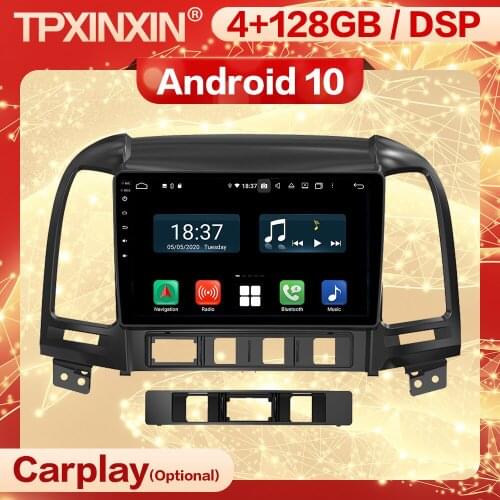 Carplay 2 Din Android 10 Stereo Receiver For Hyundai Santa Fe 2006 2007 2008 2009 2010 2011 GPS IPS Radio Audio Player Head Unit