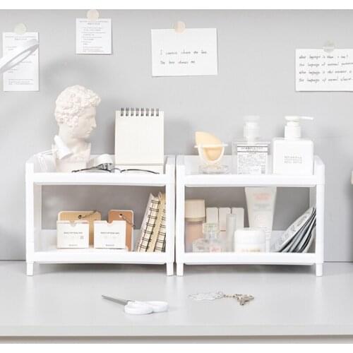 Double-layer Plastic Desktop Organizer for Bathroom Cosmetics Skin Care Product for Men Women Boys Girl Children Adults