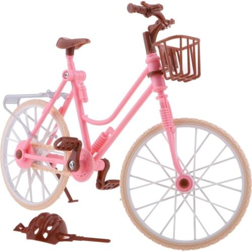 1:6 Scale Dolls Bike Bicycle with Helmet Toy Pretend Playset for Doll
