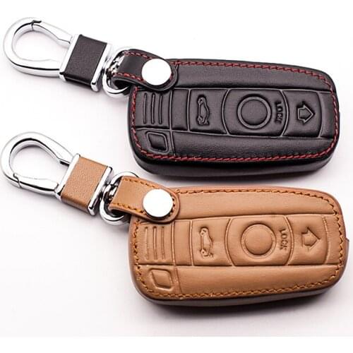 3 buttons leather car remote key case Cover for BMW 1/3 5series X1 X3 X5 X6 Z4 Smart remote control protect shell starline a93