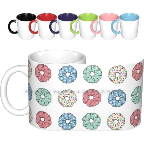 Colourful Scrunchies Ceramic Mugs Coffee Cups Milk Tea Mug Scrunchie Hair Scrunchie Lover 90s Fashion Fashionable Hairdo