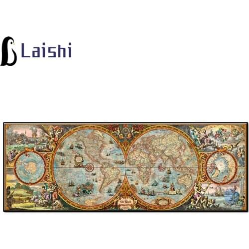 5D Diy Large-size decorative painting, map round diamond painting kit mosaic diamond embroidery home decoration new year gift