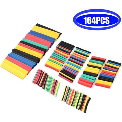 164pcs 328pcs Heat Shrink Tube Kit Shrinking Assorted Polyolefin Insulation Sleeving Heat Shrink Tubing Wire Cable 8 Sizes