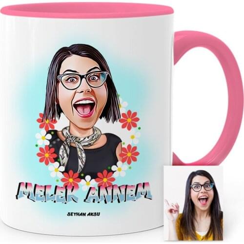 Personalized Angel Mom Cartoon Pink Mug Cup