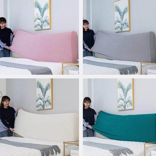 Polar Fleece Fabric All-inclusive Headboard Covers Pink Bedspread Soft Dust Back Protective Elastic Cloth All Wrapped Headboard