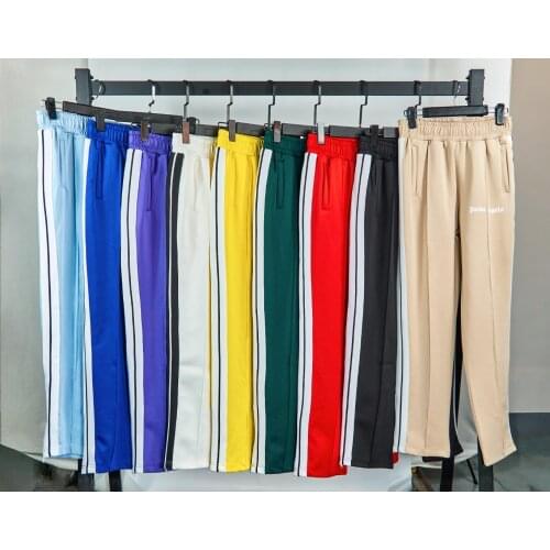 Palm Angels striped side zipper retro campus mens womens sports casual Pants