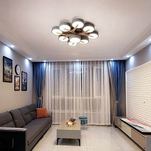 Modern ceiling lamp bedroom chandelier living room LED ceiling light wooden LED chandelier factory direct lighting fixtures