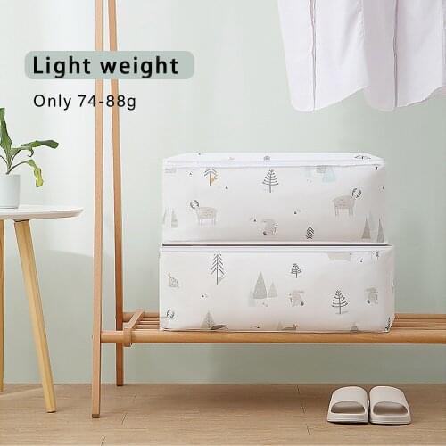 Household Quilt/Clothing Finishing Storage Bag Thickened Waterproof/Dust/Moisture-proof PEVA Material Closet Organizer Washable