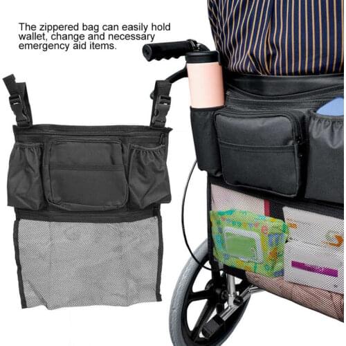 Wheelchair Backrest Storage Bag Walker Mobility Aid Waterproof Hanging Bag Wheel Chair Accessory Black Wheelchair Supplies