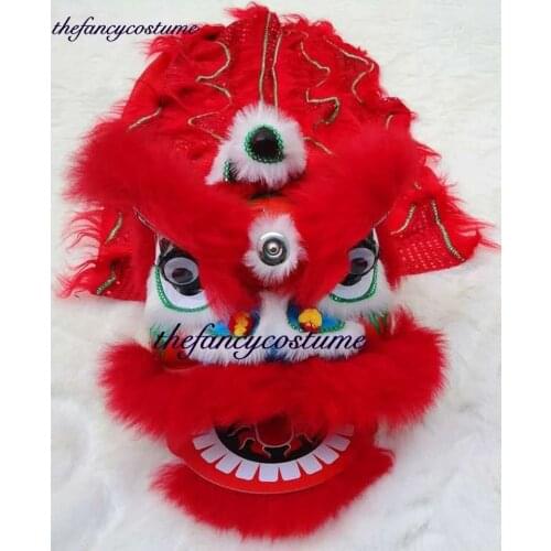 Chinese Lion Dance Mascot Costume For Children 5-12 Age Cartoon Family Props Outfit Dress Party Carnival Festivall