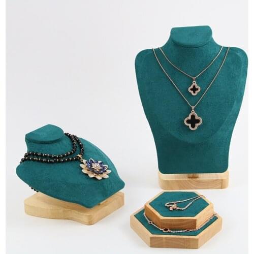 Velvet Necklace Bust Display Stand Jewelry Pendant Chain Earring Jewelry Holder Rack for Show Exposition Jewelry Organizer Stand