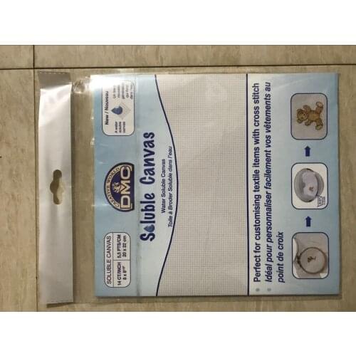 Dmc water soluble canvas Magic canvas cloth 14ct cross stitch fabric disappear in water DIY handmade embroidery for clothes